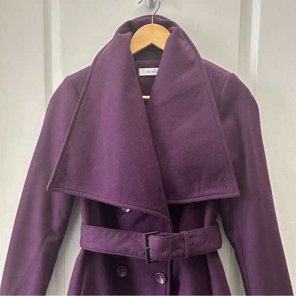 Ricki’s Women's Double-Breasted Wrap Coat Belted Purple Size XS - Picture 5 of 15